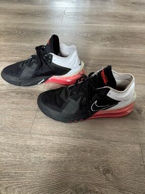 Nike LeBron 18 Heart of Lion White and Red Athletic Sneakers